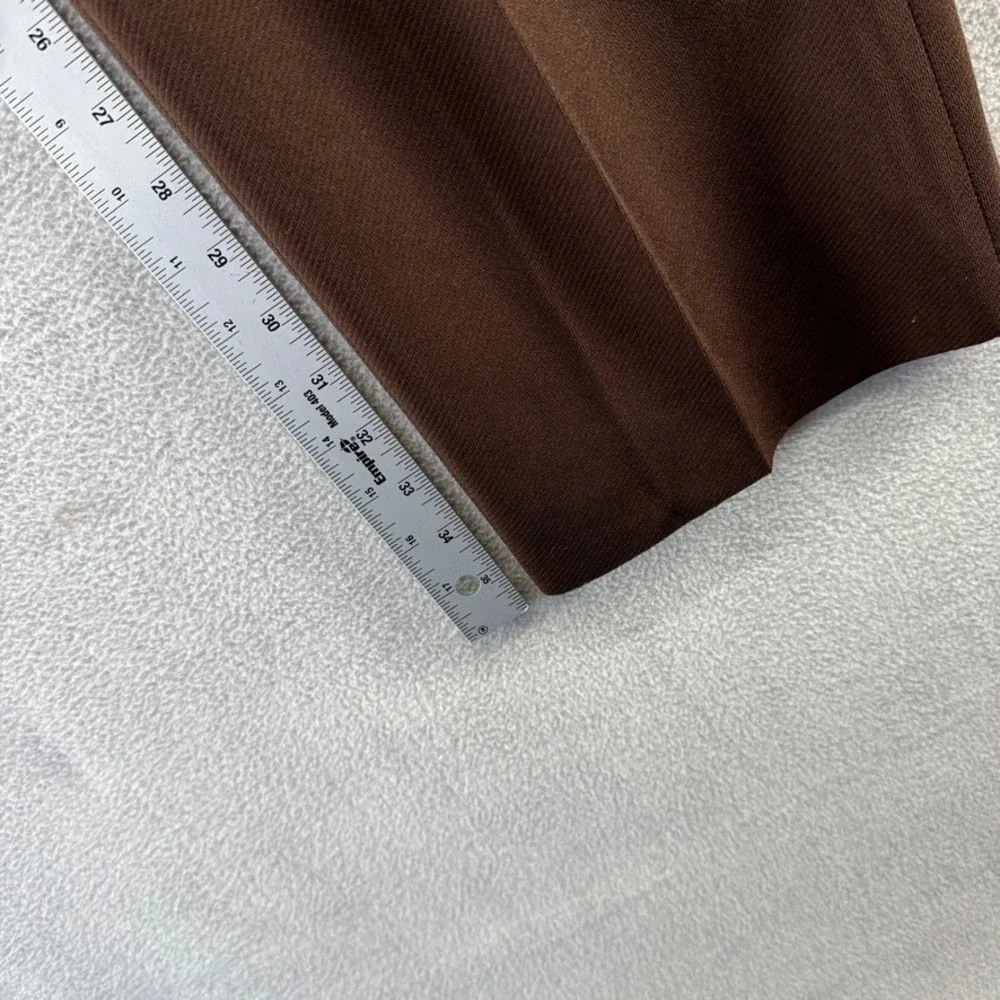 Vintage 70s Dress pants Men's Fits 32x36 Brown Double Knit Talon Slacks Trousers